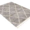 Dywan Versay Szary Kremowy w Kratę z Frędzlami