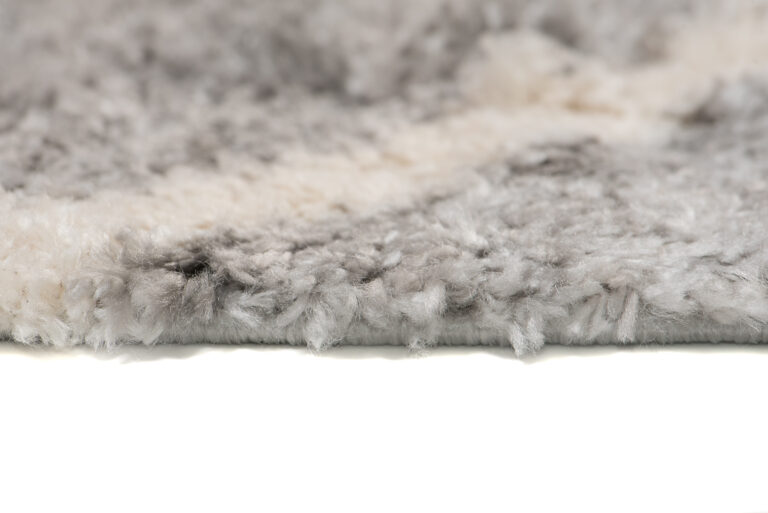 Dywan Versay Szary Kremowy w Kratę z Frędzlami