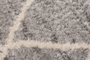 Dywan Versay Szary Kremowy w Kratę z Frędzlami