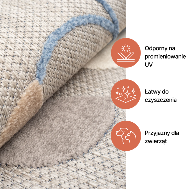 Dywan Zewnętrzny Patio Kremowy Brązowy