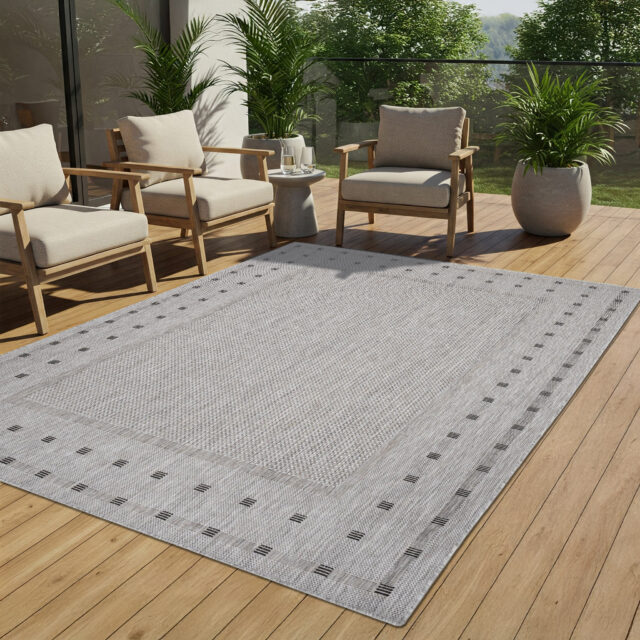 Dywan Melissa Szary Ramka Indoor Outdoor