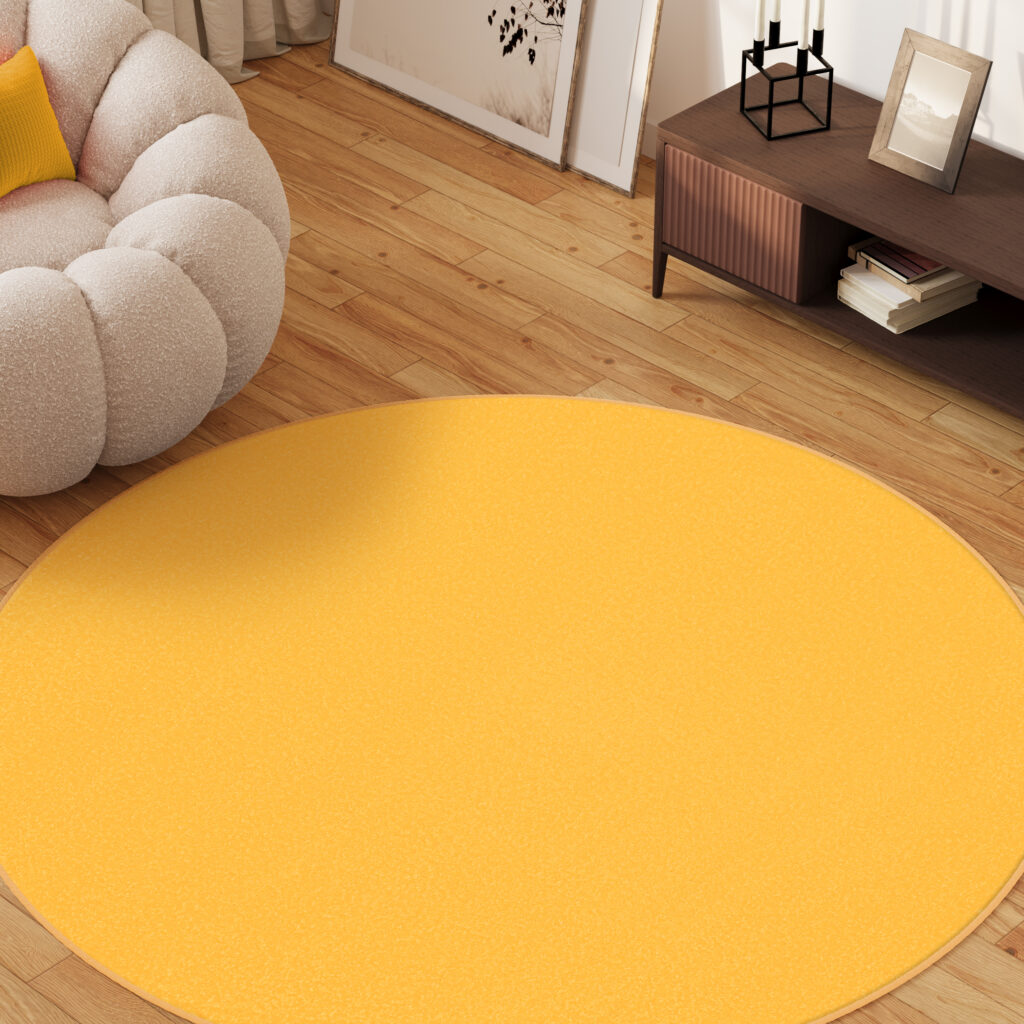 Dywan Mono Koło Indoor Outdoor Żółty