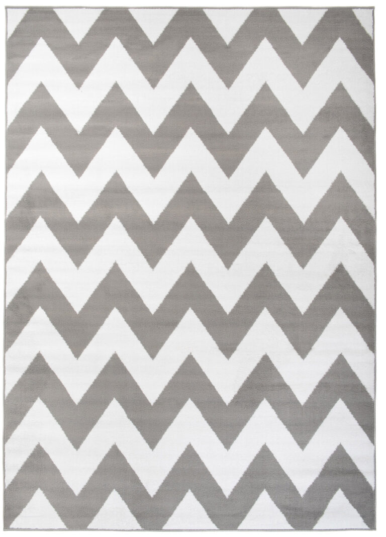 Dywan Firet Szary Biały ZygZaki