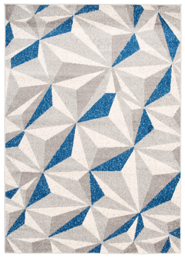 Dywan Cosmo Szary Niebieski Geometryczny