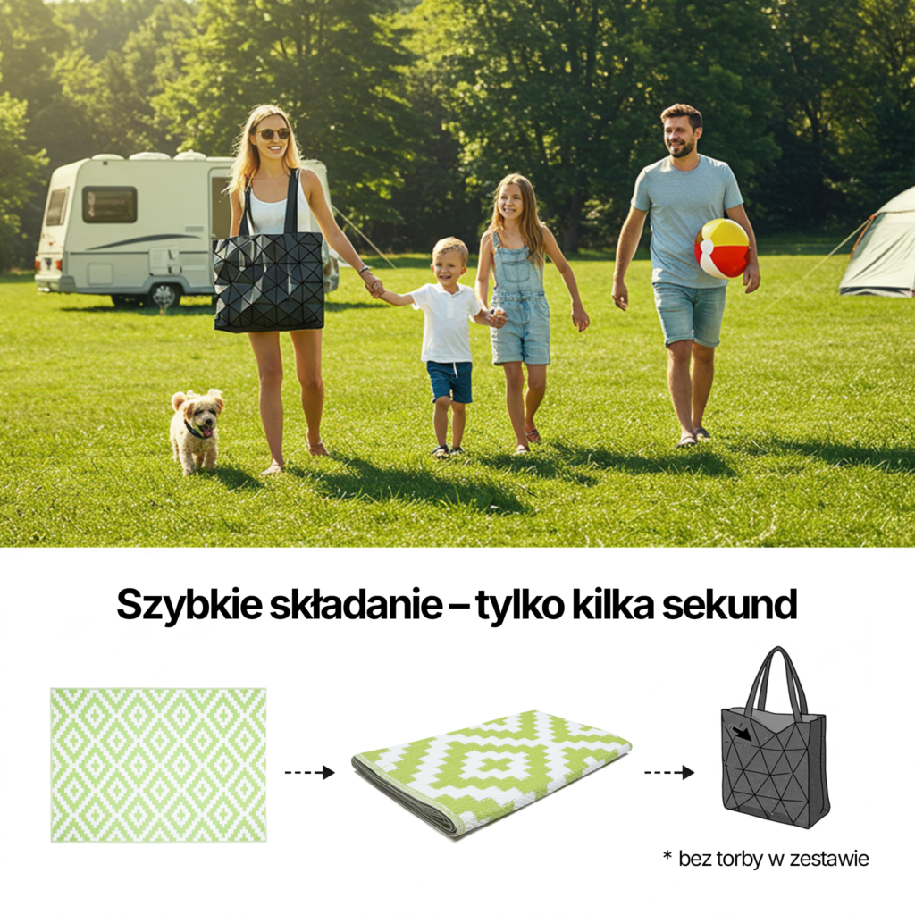 Dywan Ibiza Outdoorowy Dwustronny Wodoodporny Zielony Biały