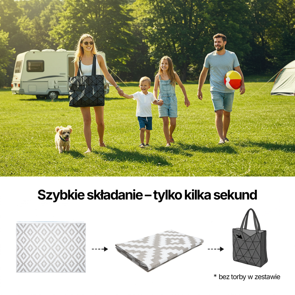 Dywan Ibiza Outdoorowy Dwustronny Wodoodporny Szary Biały
