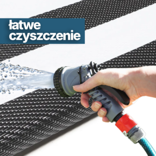 Dywan Ibiza Outdoorowy Dwustronny Wodoodporny Czarny Biały Pasy