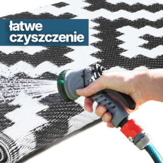 Dywan Ibiza Outdoorowy Dwustronny Wodoodporny Czarny Biały