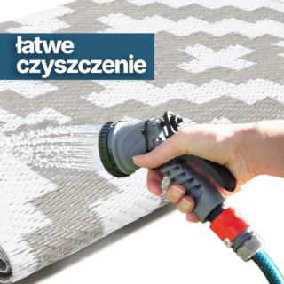 Dywan Ibiza Outdoorowy Dwustronny Wodoodporny Szary Biały