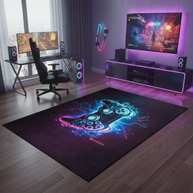 Dywan Cosmo Game Neonowy Pad Antypoślizgowy