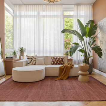 Dywan Wełniany Loni Ciemny Brązowy