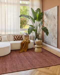 Dywan Wełniany Loni Ciemny Brązowy