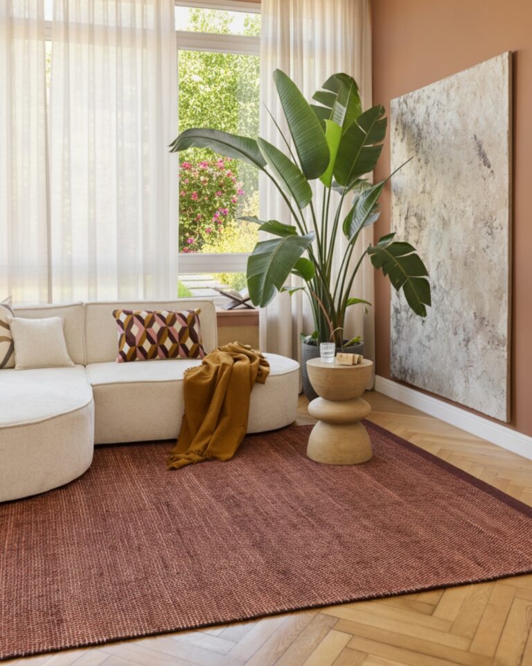 Dywan Wełniany Loni Ciemny Brązowy