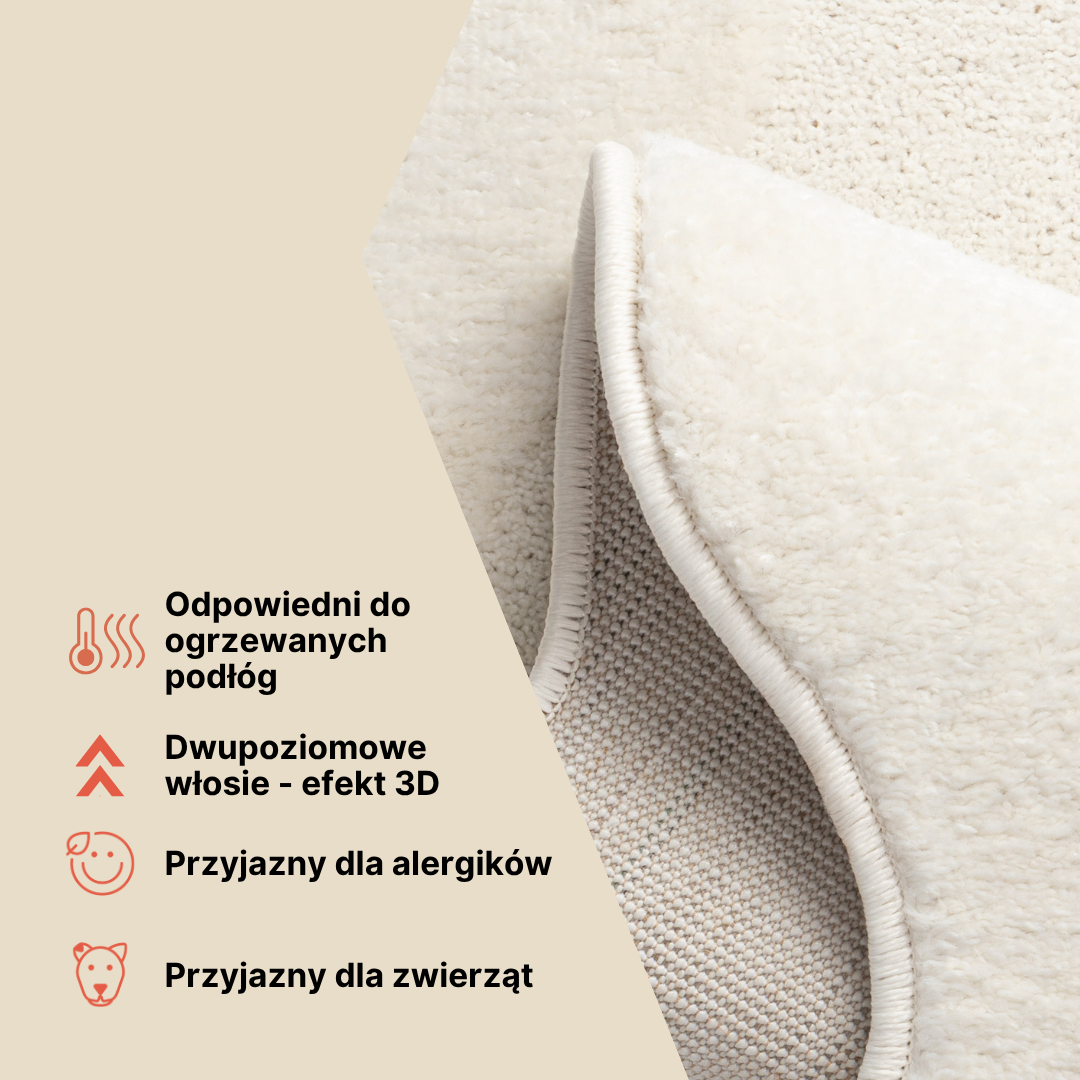 Dywan Terra o Nieregularnym Kształcie Kremowy