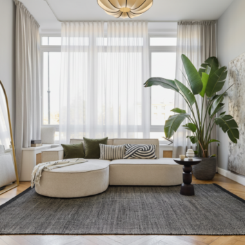 Dywan Wełniany Loni Czarny