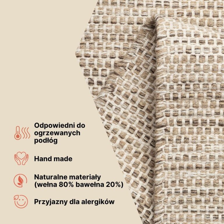 Dywan Wełniany Loni Ciemny Brązowy