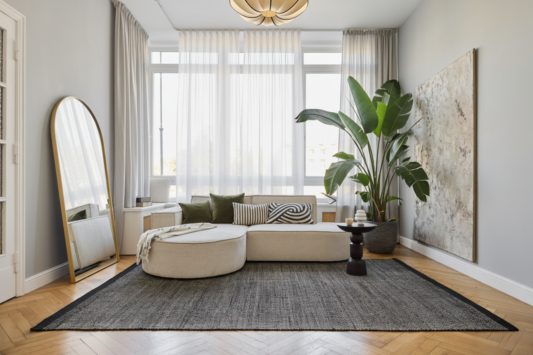 Dywan Wełniany Loni Czarny