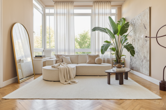 Dywan Wełniany Loni Biały