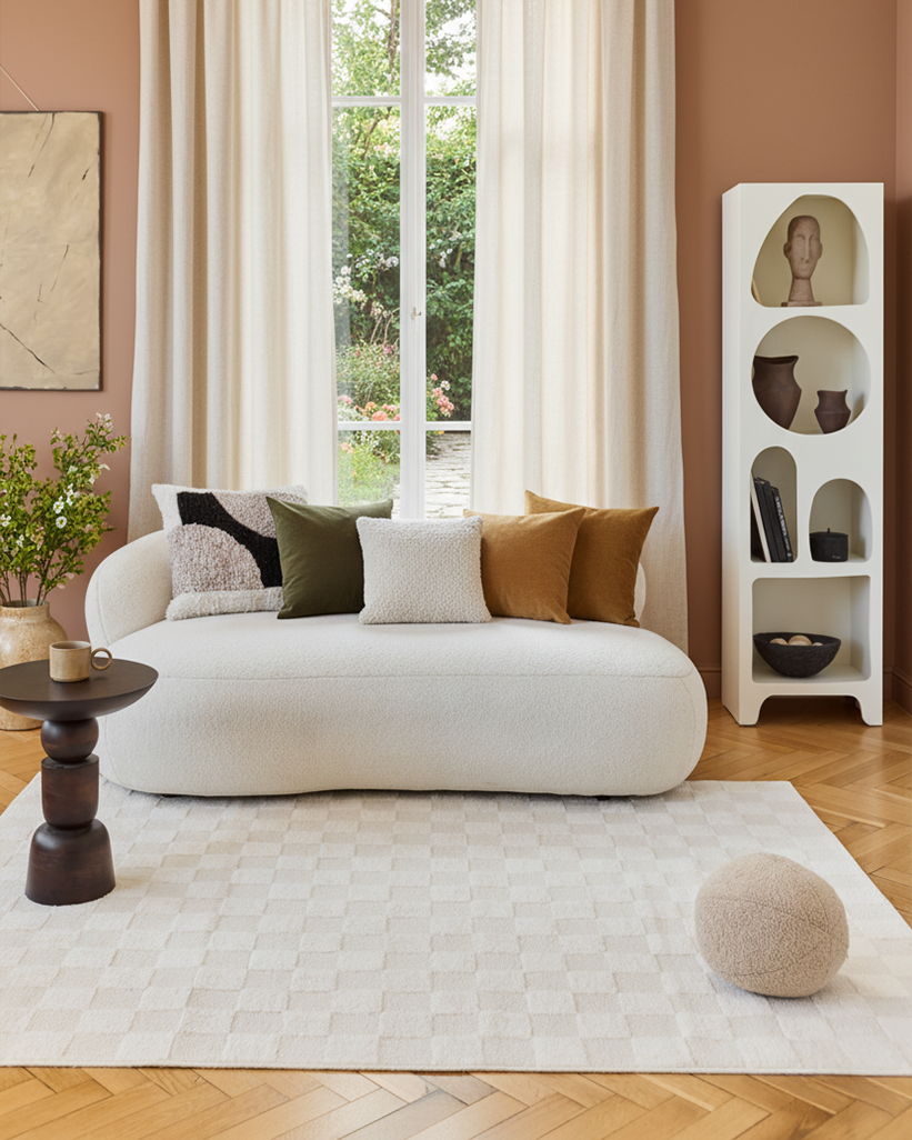 Dywan Terra Kremowy Krata