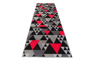 Chodnik Maya Szary Czerwony Geometryczny Trójkąty