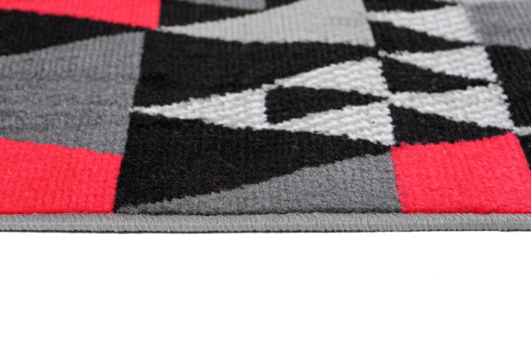 Chodnik Maya Szary Czerwony Geometryczny Trójkąty