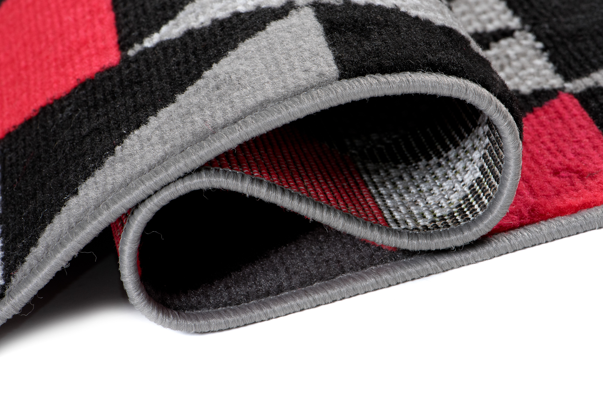 Chodnik Maya Szary Czerwony Geometryczny Trójkąty