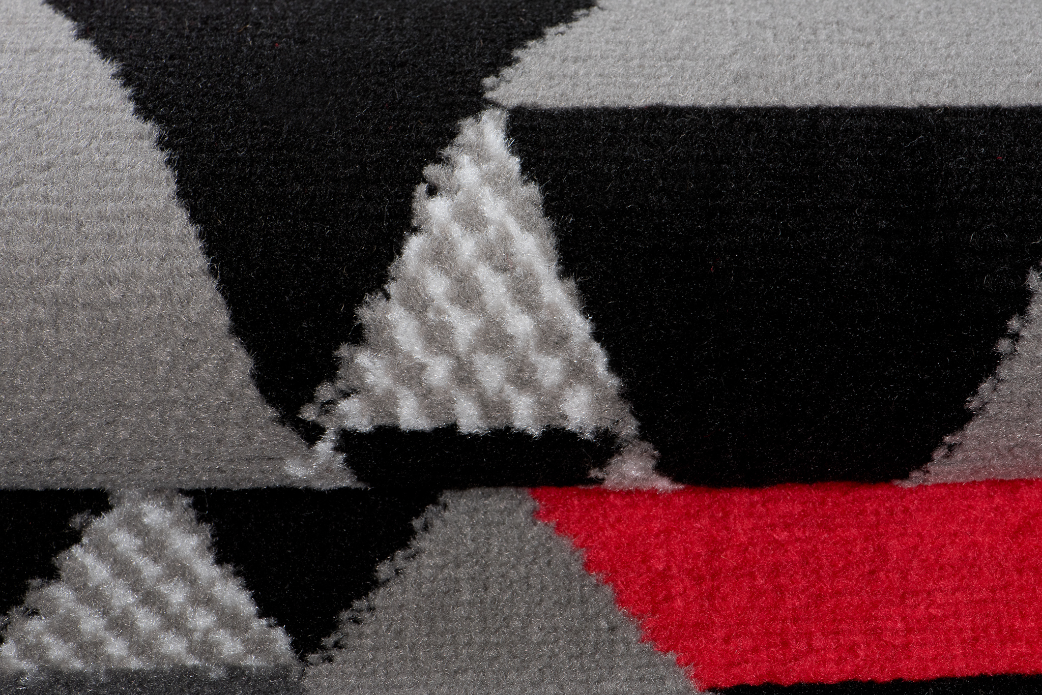 Chodnik Maya Szary Czerwony Geometryczny Trójkąty