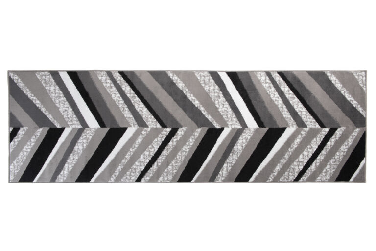 Chodnik Maya Szary Czarny Geometryczny Linie