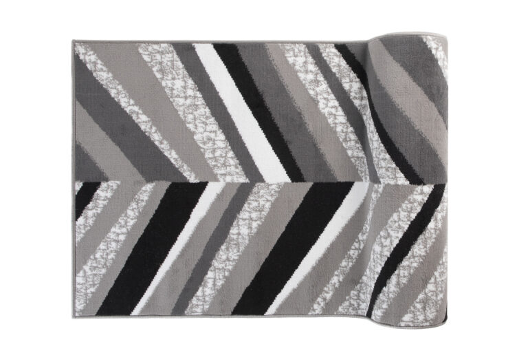 Chodnik Maya Szary Czarny Geometryczny Linie