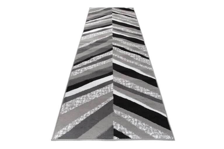 Chodnik Maya Szary Czarny Geometryczny Linie