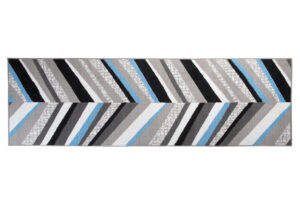 Chodnik Maya Szary Niebieski Geometryczny Linie