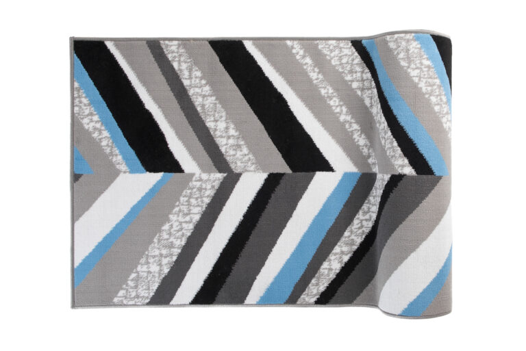 Chodnik Maya Szary Niebieski Geometryczny Linie