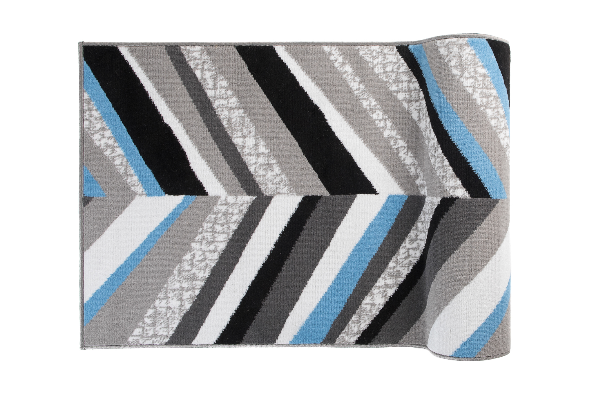 Chodnik Maya Szary Niebieski Geometryczny Linie