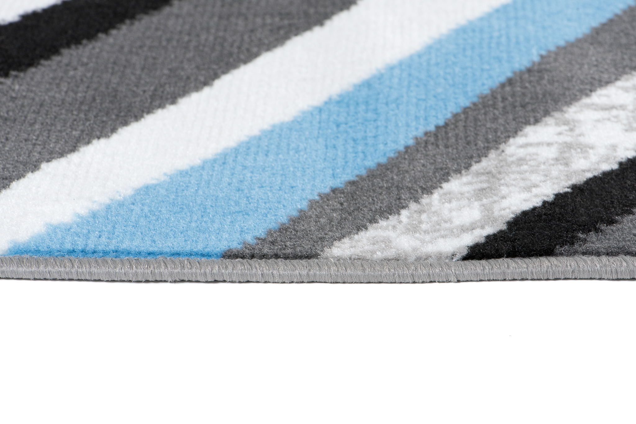 Chodnik Maya Szary Niebieski Geometryczny Linie