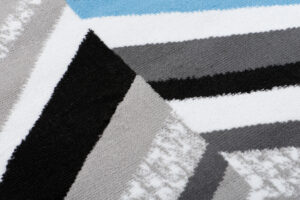 Chodnik Maya Szary Niebieski Geometryczny Linie