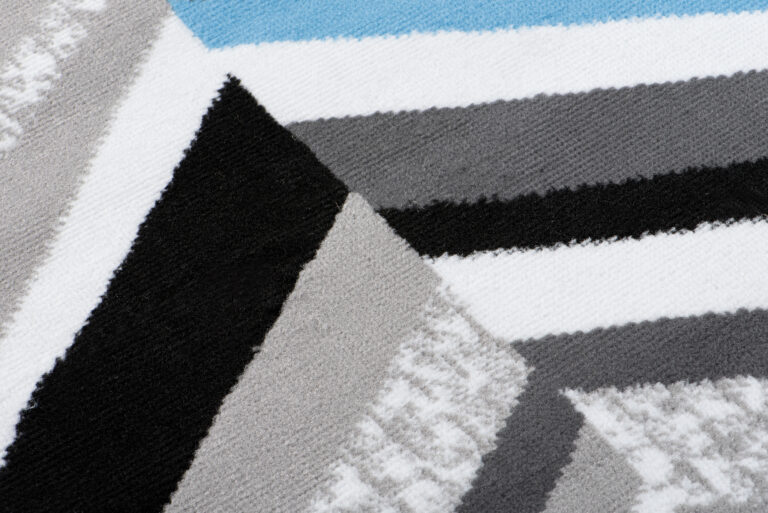 Chodnik Maya Szary Niebieski Geometryczny Linie