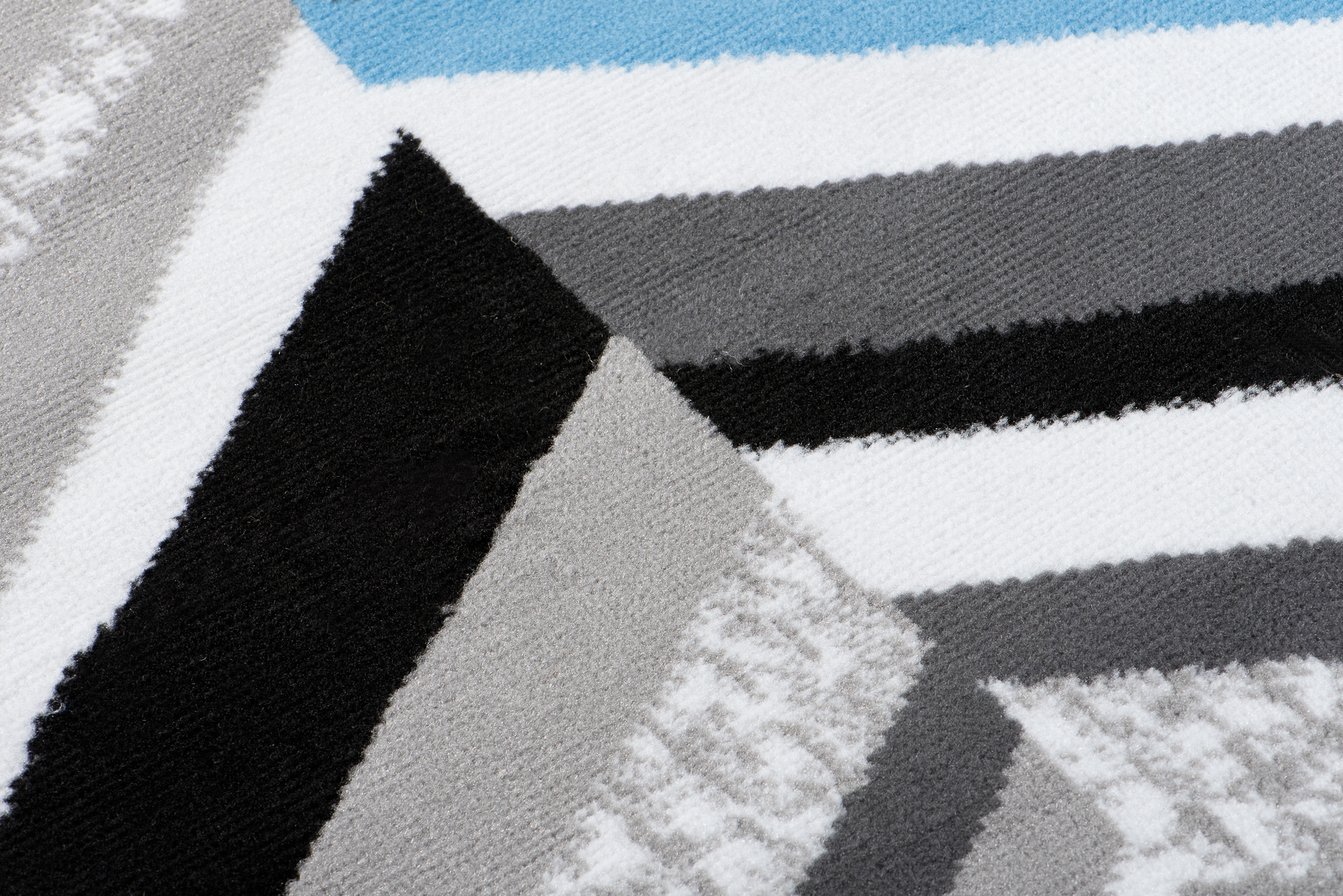 Chodnik Maya Szary Niebieski Geometryczny Linie