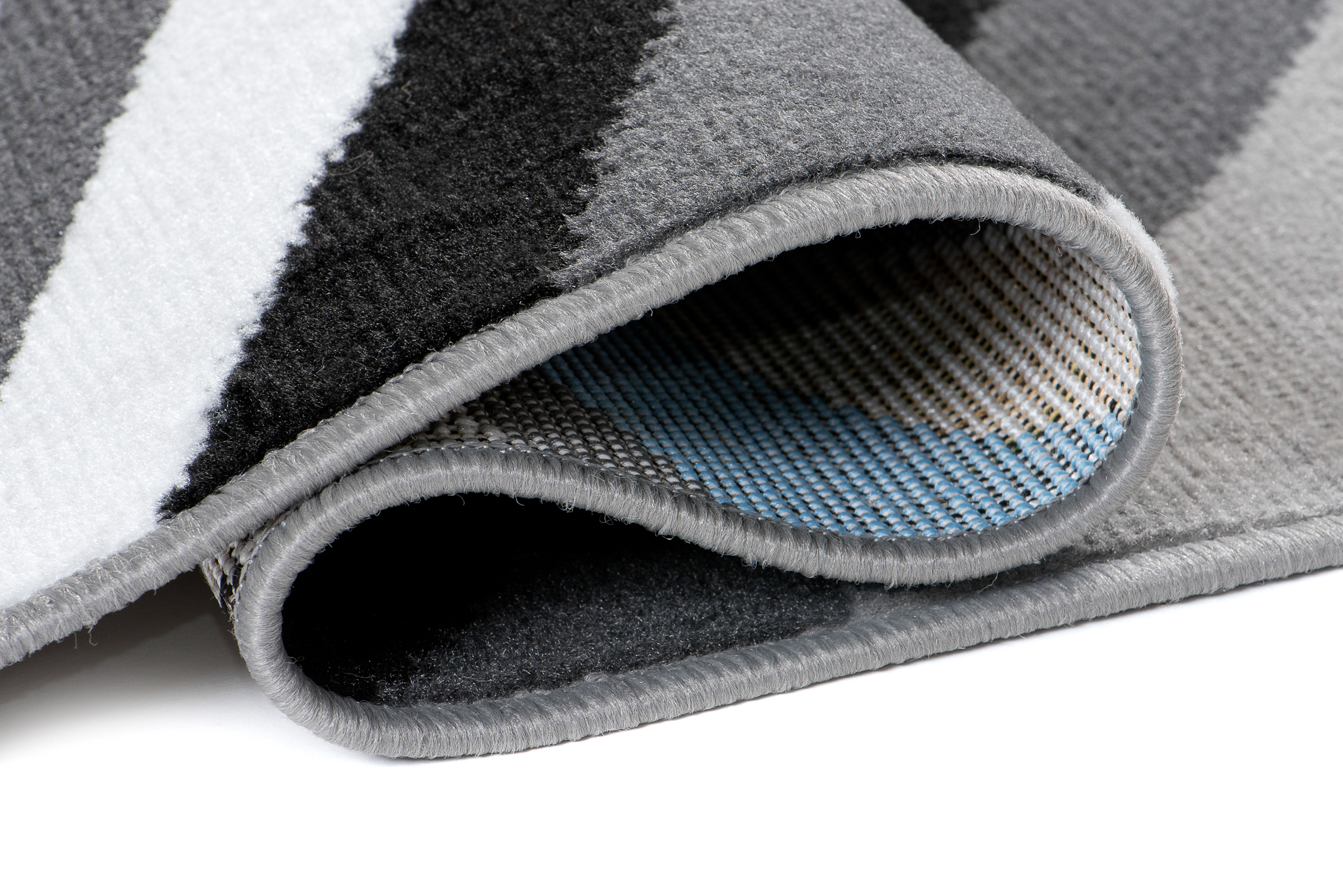 Chodnik Maya Szary Niebieski Geometryczny Linie