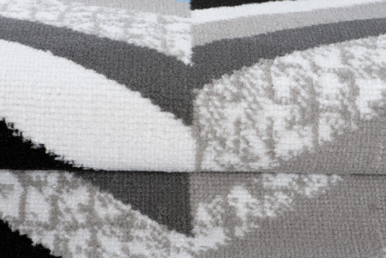 Chodnik Maya Szary Niebieski Geometryczny Linie