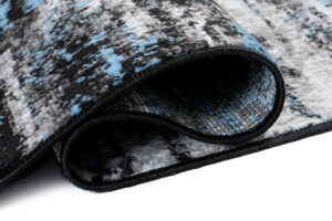 Chodnik Maya Szary Czarny Niebieski Abstrakcyjny