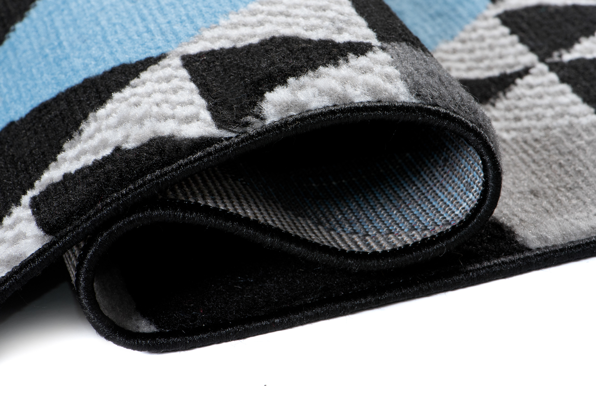 Chodnik Maya Szary Niebieski Geometryczny Trójkąty