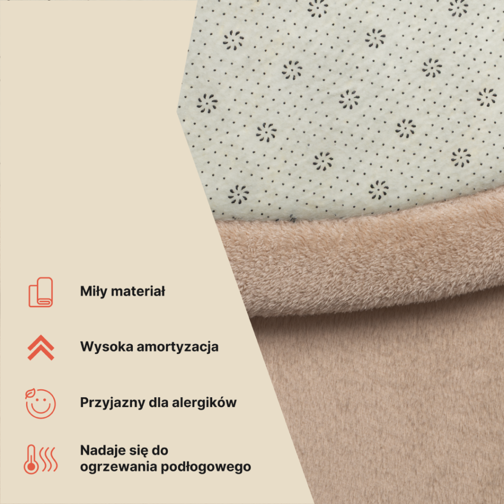 Dywan Dziecięcy Fluffin Okrągły Beżowy
