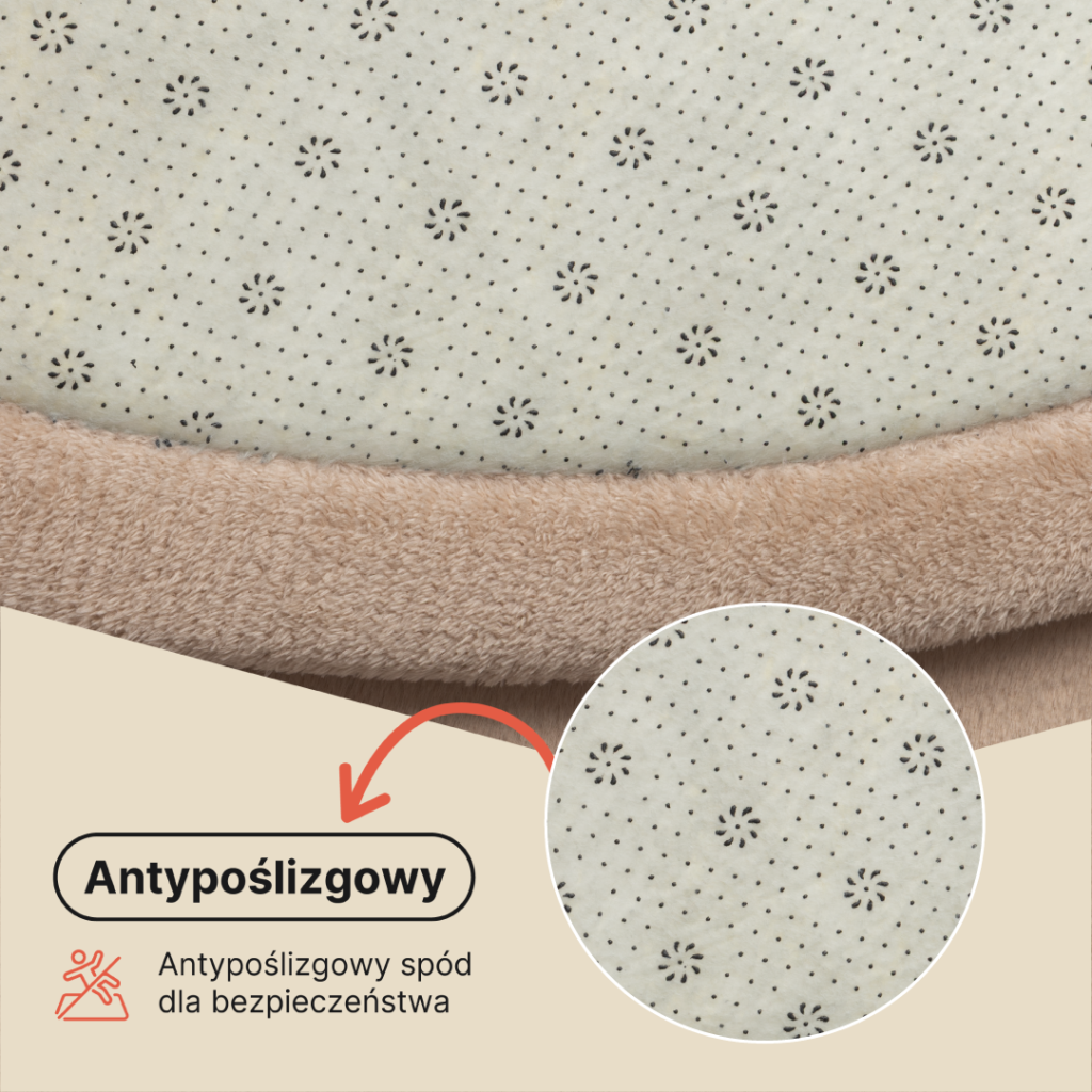 Dywan Dziecięcy Fluffin Okrągły Beżowy