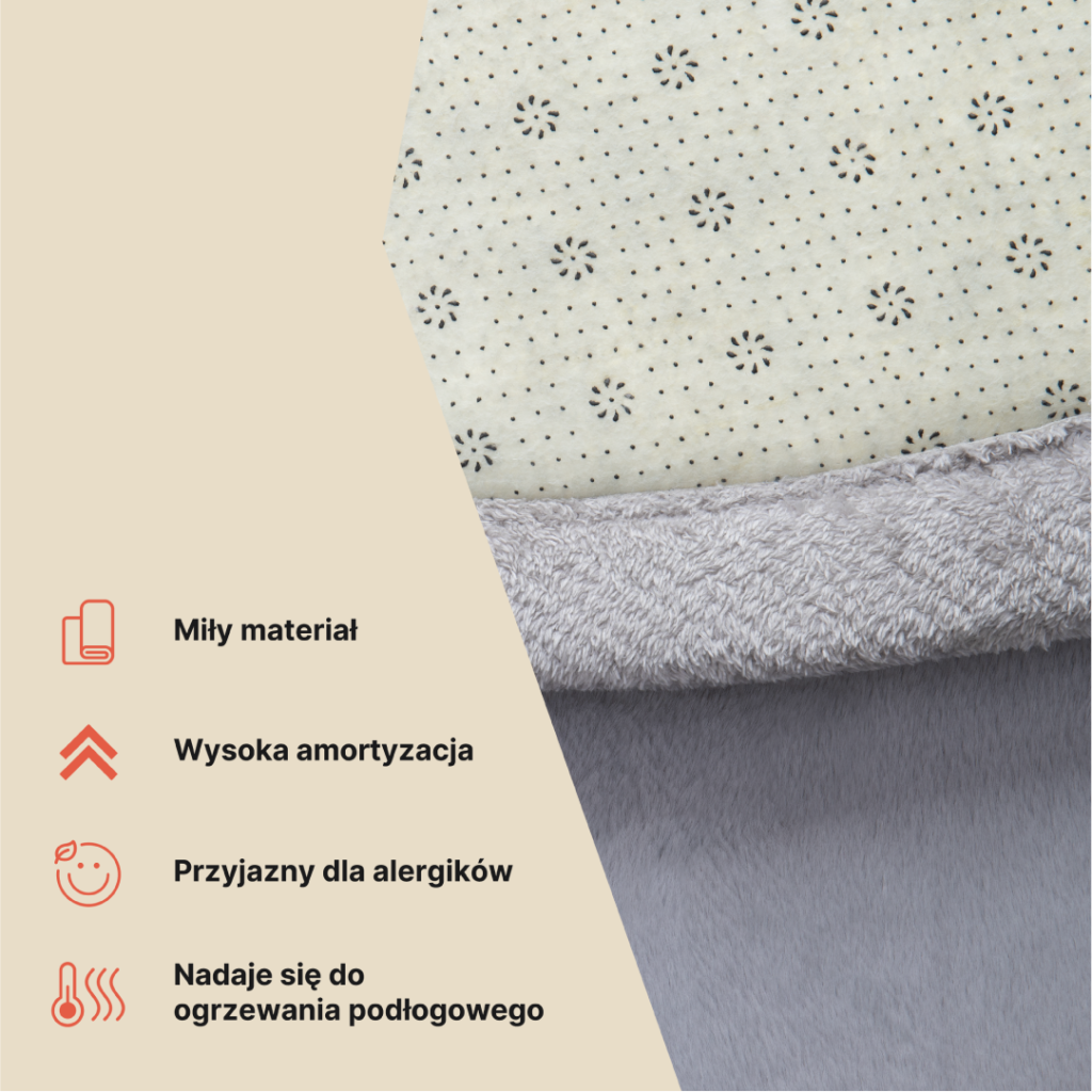 Dywan Dziecięcy Fluffin Okrągły Jasny Szary