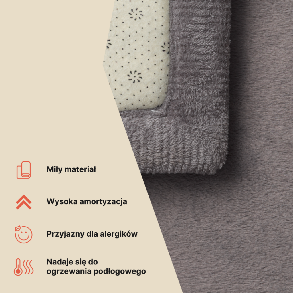 Dywan Dziecięcy Fluffin Kwadratowy Ciemny Szary