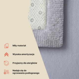 Dywan Dziecięcy Fluffin Kwadratowy Jasny Szary