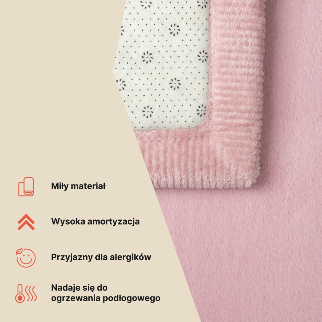 Dywan Dziecięcy Fluffin Kwadratowy Różowy