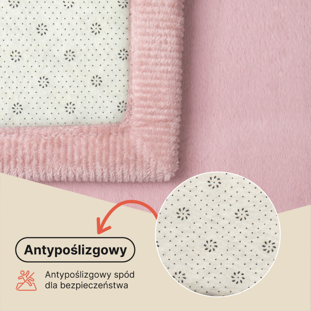 Dywan Dziecięcy Fluffin Kwadratowy Różowy