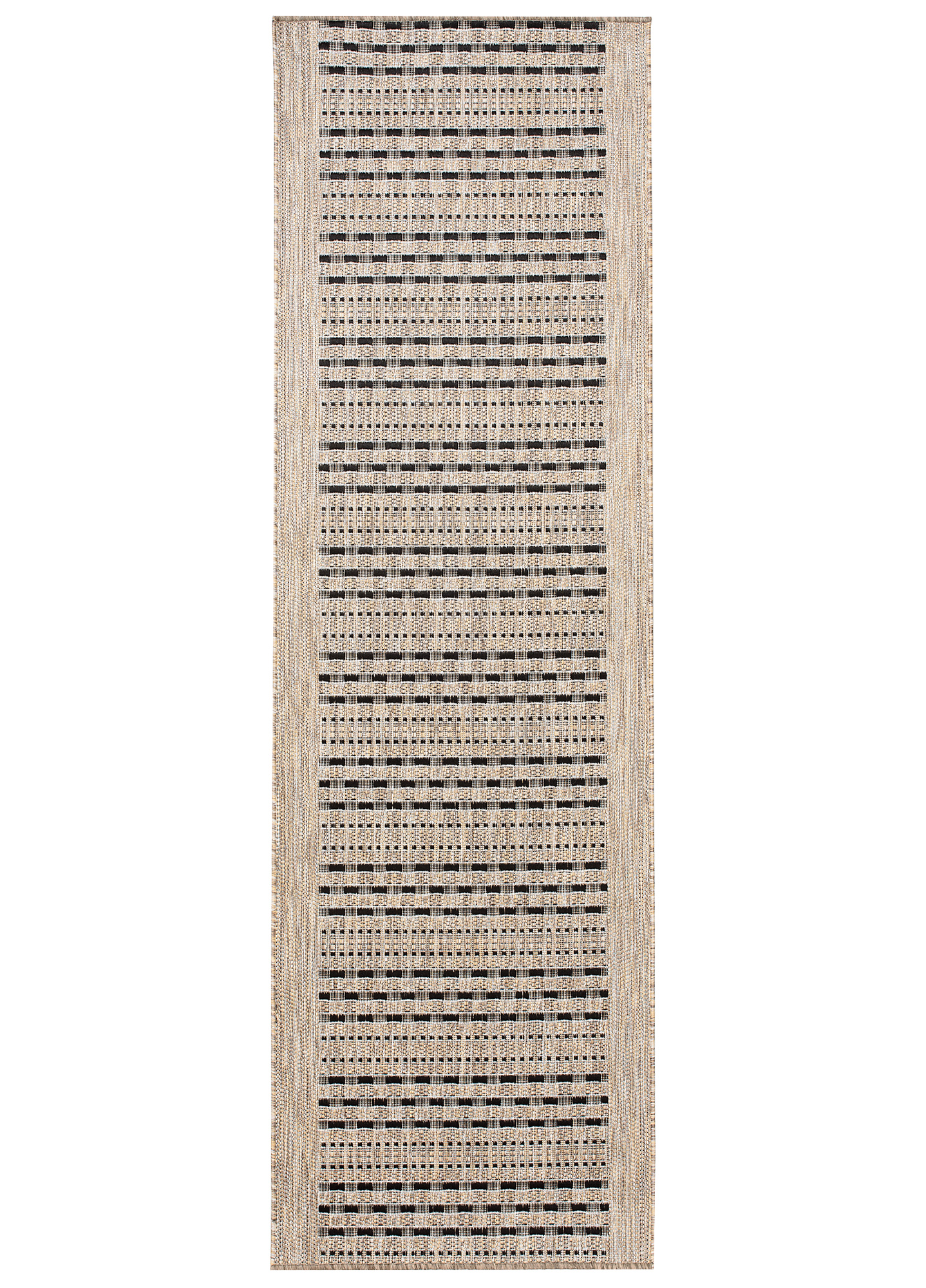 Chodnik Melissa Brązowy Czarny Pasy Indoor Outdoor