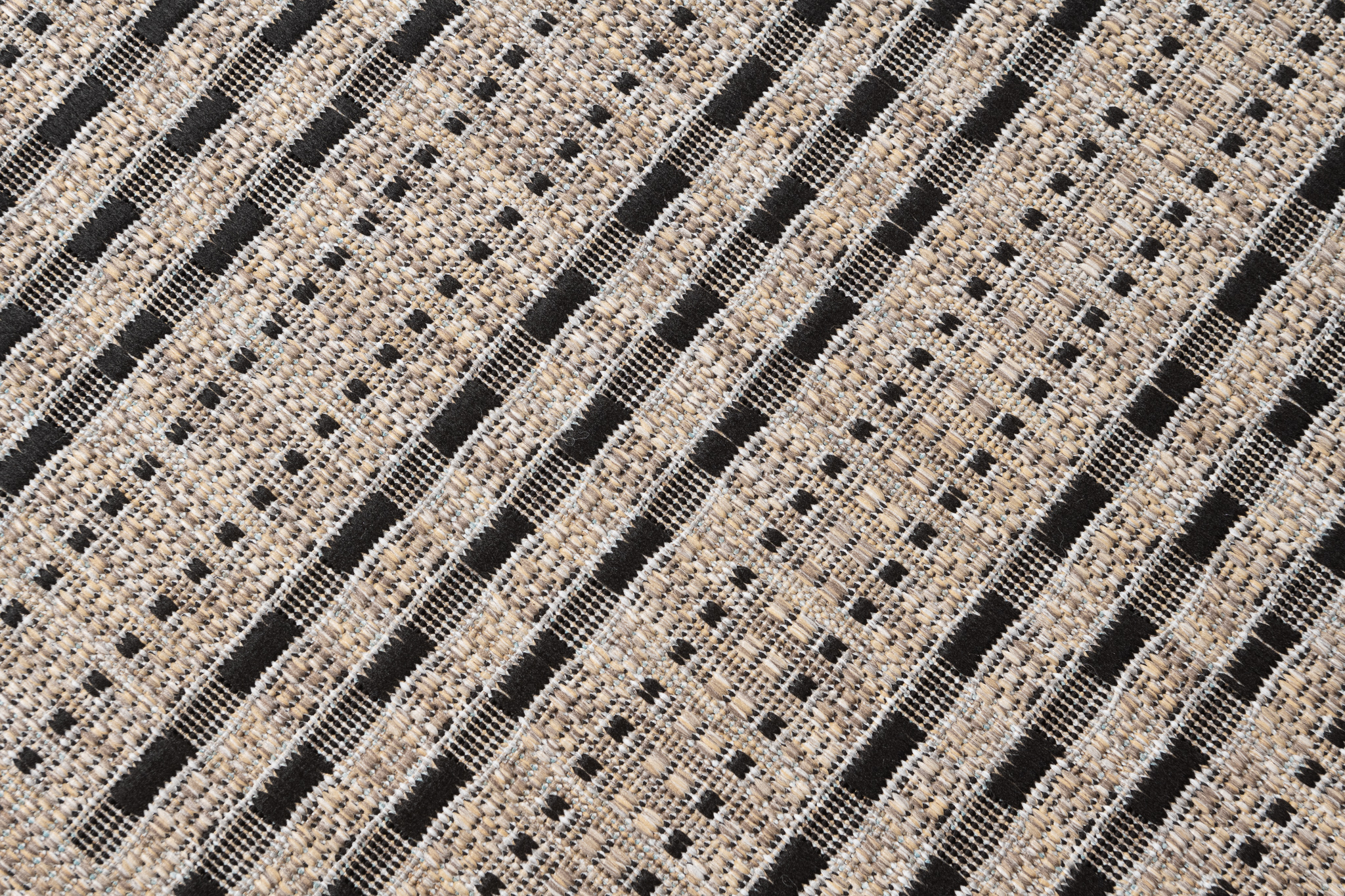 Chodnik Melissa Brązowy Czarny Pasy Indoor Outdoor